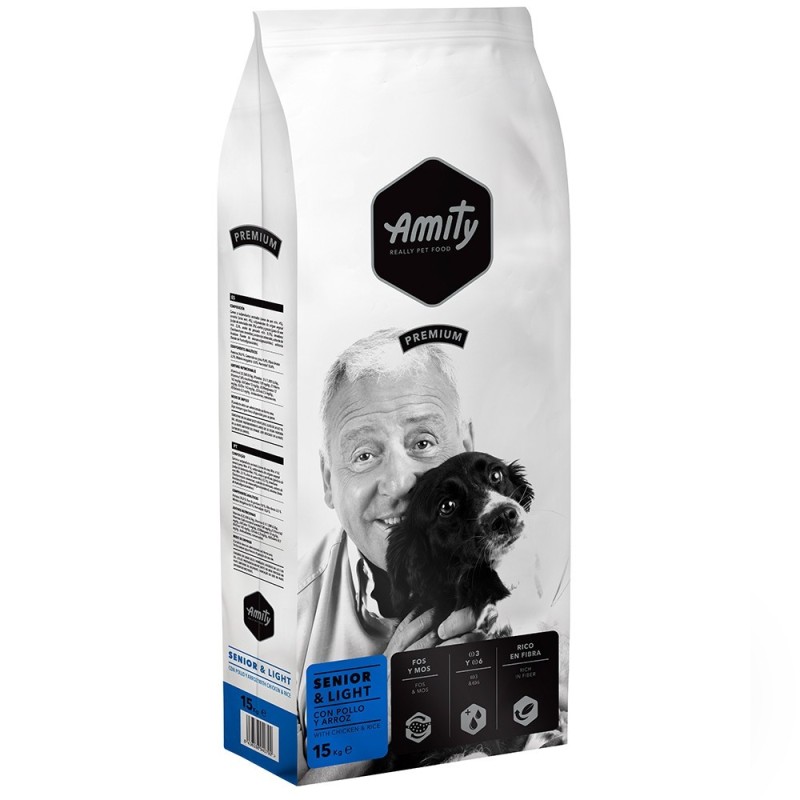 Ração para cão amity premium senior & light