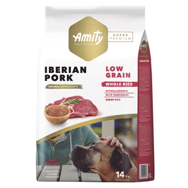 Ração para cão amity super premium (low grain) adult iberian pork