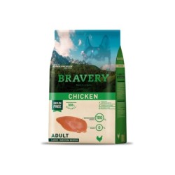 Ração para cão bravery chicken adult large/medium