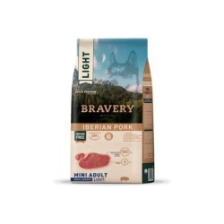 Ração para cão bravery ib. pork adult mini/small (light)