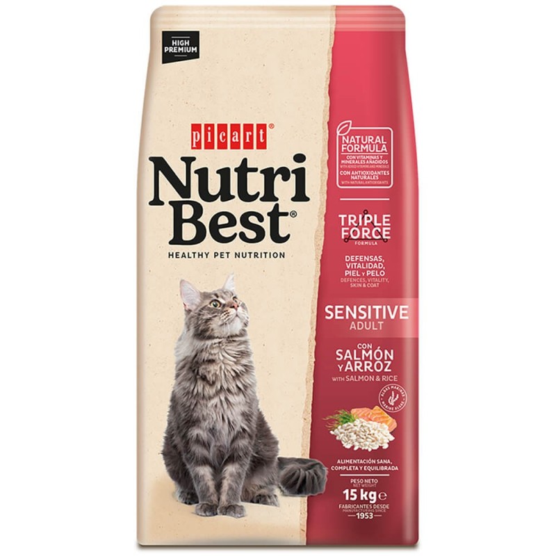 Ração para gato picart nutribest cat adult sensitive