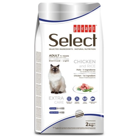 Ração para gato picart select cat adult +7 c&r