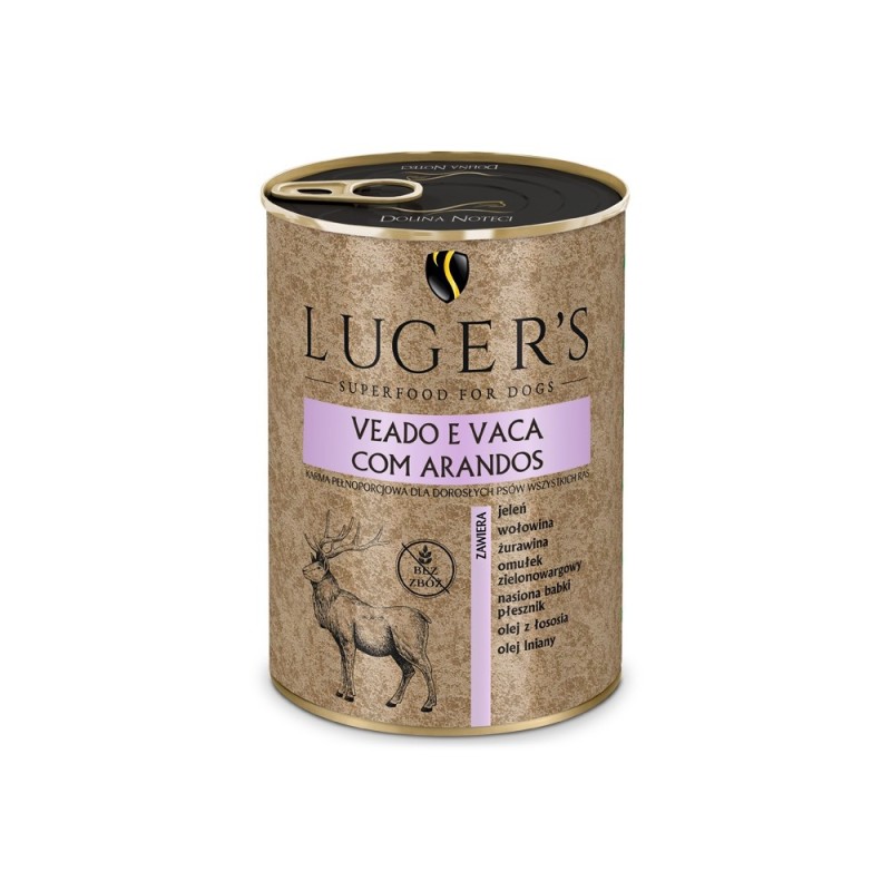 Comida húmida para cão luger's deer&beef with cranberry