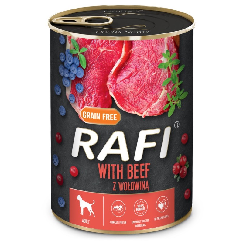 Comida húmida para cão rafi paté with beef, blueberry and cranberry