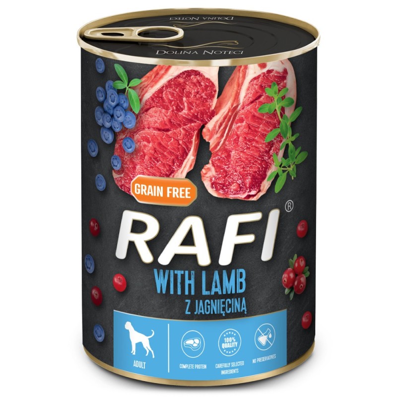 Comida húmida para cão rafi paté with lamb, blueberry and cranberry
