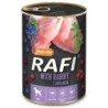 Comida húmida para cão rafi paté with rabbit, blueberry and cranberry