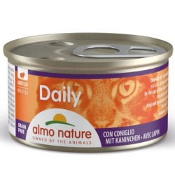 Comida húmida para gato almo cat daily - mousse coelho (85 gr) 24 uni.