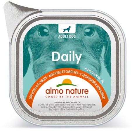 Comida húmida para cão almo dog daily - vitela e cenoura (terrina 32uni x 100 gr)