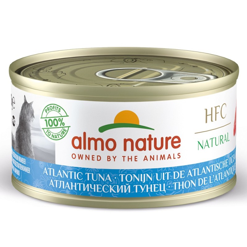 Comida húmida para gato almo hfc cat mega pack-natural - atum atlantico (6 uni. x latas de 70gr)