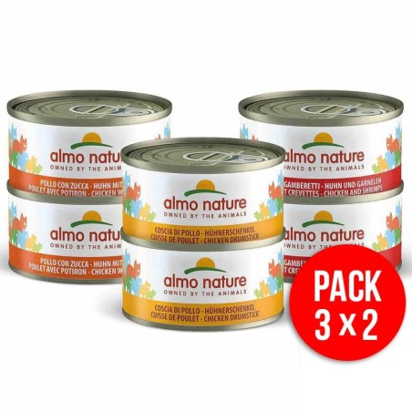 Comida húmida para gato almo hfc cat multi pack - sort. natural (6 uni. x latas de 70gr)