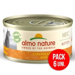 Comida húmida para gato almo hfc mega pack - kitten - frango (6 uni. x latas de 70gr)