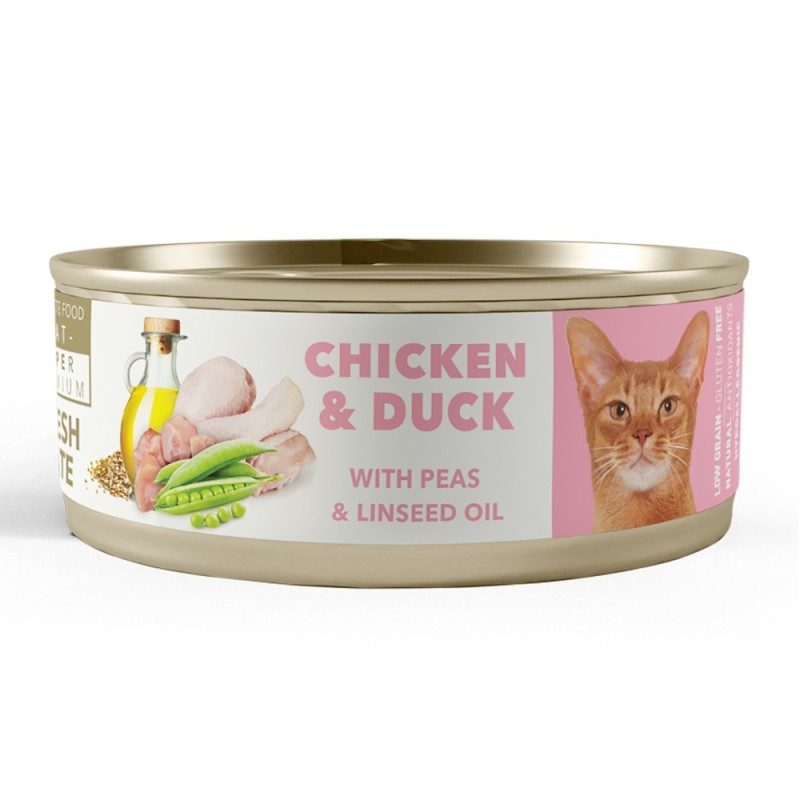 Comida húmida para gato amity super premium cat "chicken & duck" (lata 80 gr.)