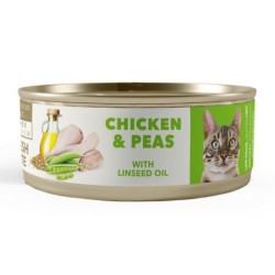 Comida húmida para gato amity super premium cat "chicken & peas" (lata 80 gr.)