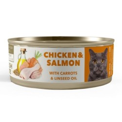 Comida húmida para gato amity super premium cat "chicken & salmon" (lata 80 gr.)