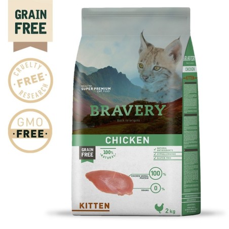 Ração para gato bravery chicken kitten