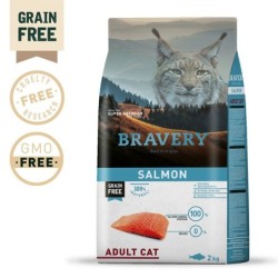 Ração para gato bravery salmon adult cat