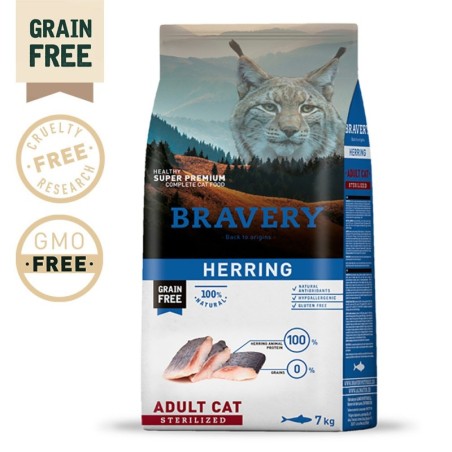 Ração para gato bravery herring (arenque) adult cat sterilized