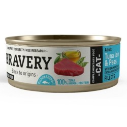 Comida húmida para gato bravery cat tuna loin fillet & peas (lata 70 gr.)