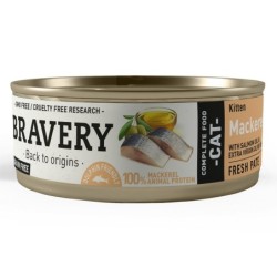 Comida húmida para gato bravery kitten mackerel (lata 70 gr.)