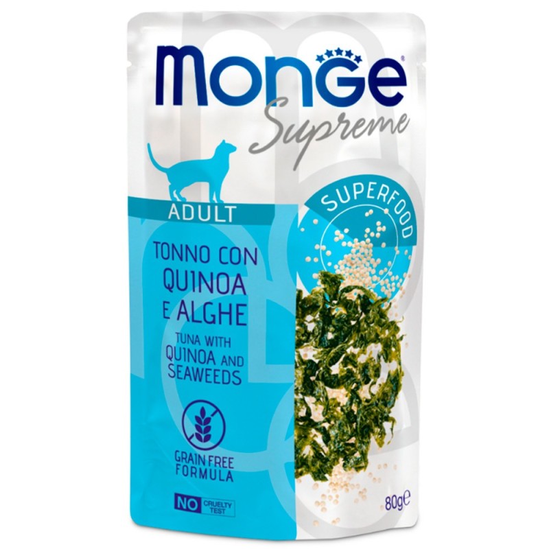 Comida húmida para gato monge supreme atum c/ quinoa e algas marinhas