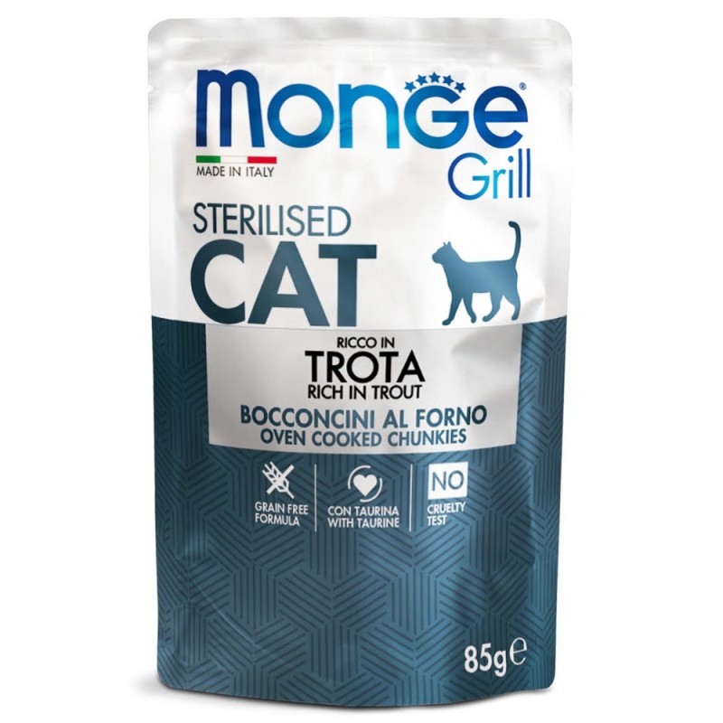 Comida húmida para gato monge grill sterlised truta