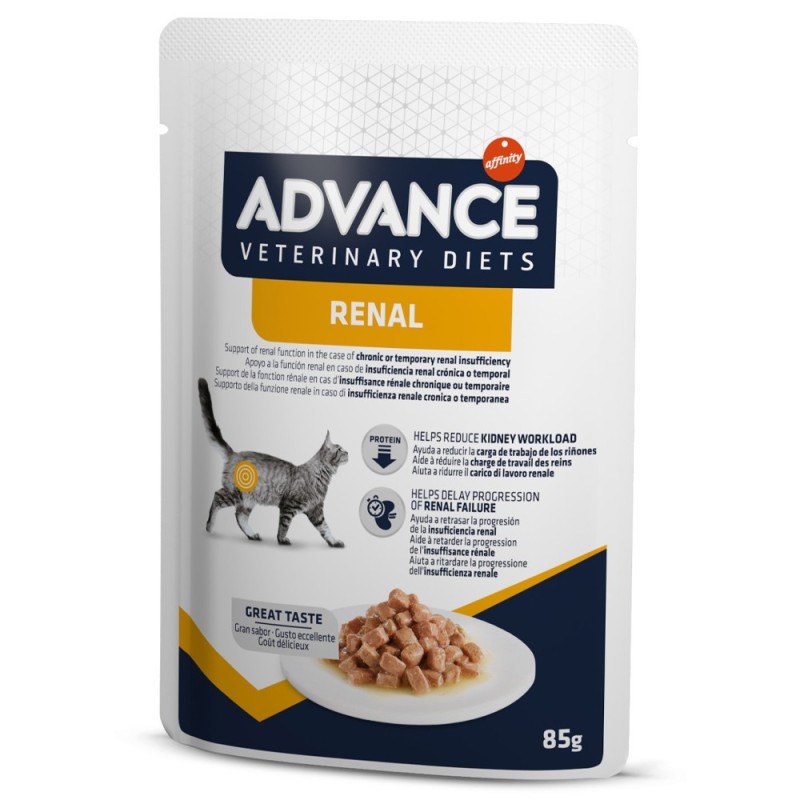 Comida húmida para gato advance vet cat wet renal