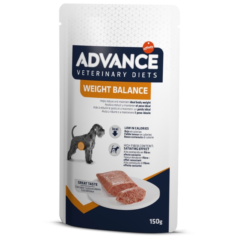 Comida húmida para cão advance vet dog wet weight balance