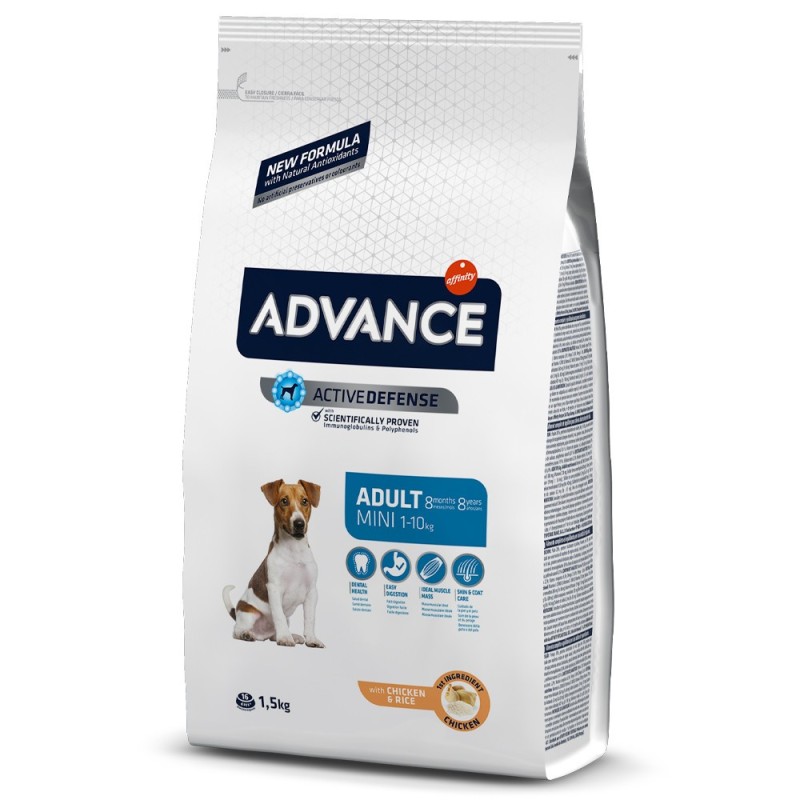 Ração para cão advance dog mini adult chicken & rice