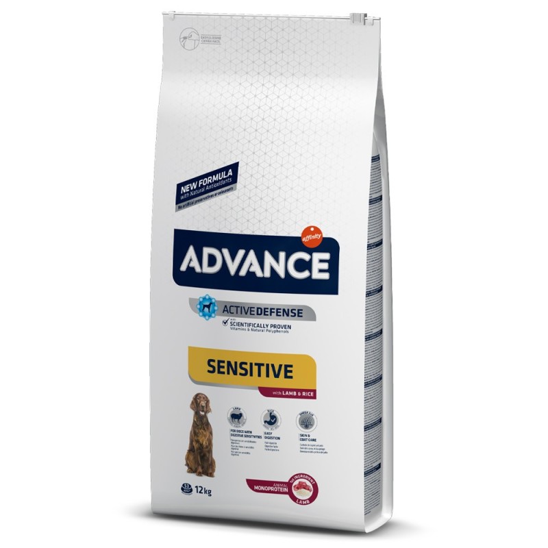 Ração para cão advance dog sensitive lamb&rice