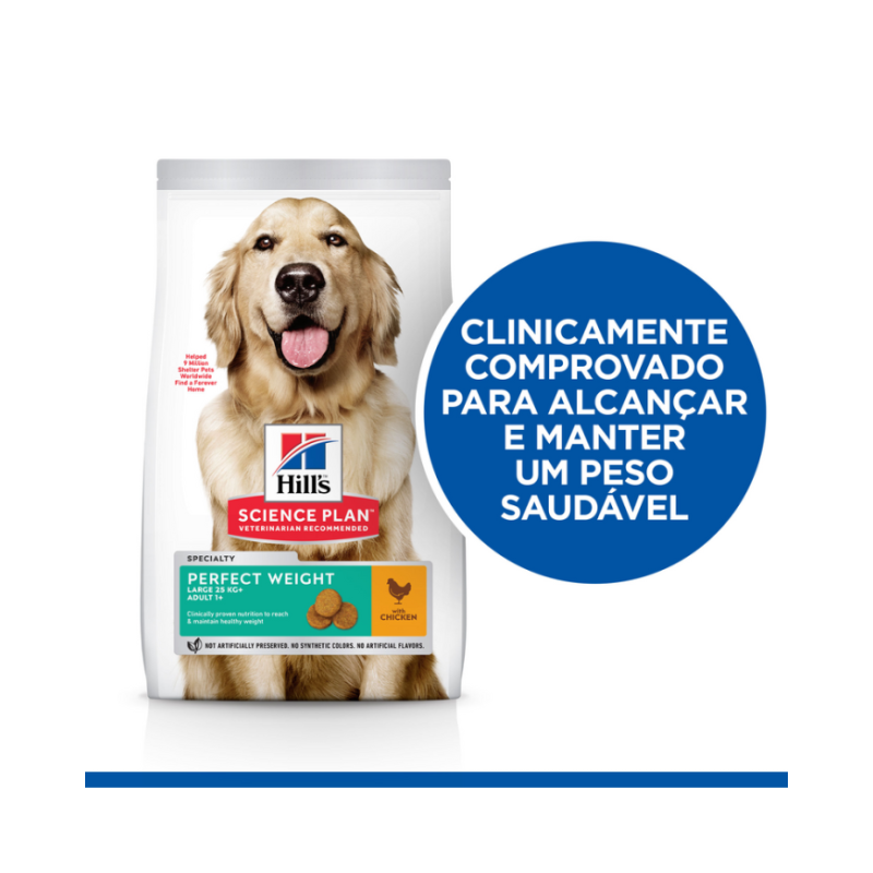 Ração para cão hill´s science plan canine adult perfect weight large breed pollo