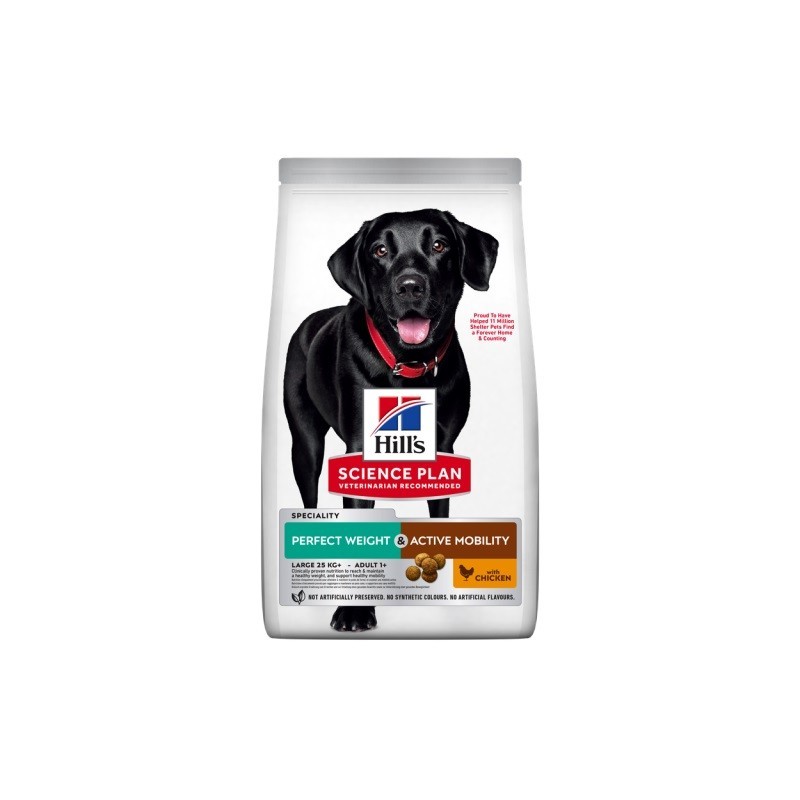 Ração para cão hill´s science plan canine adult perfect weight & active mobility large breed pollo