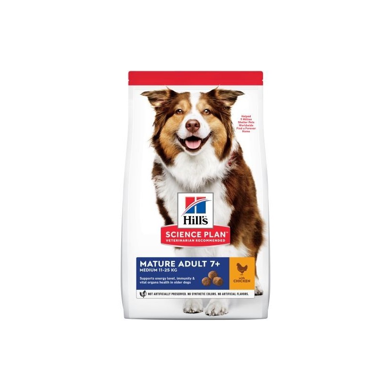 Ração para cão hill´s science plan canine mature adult 7+ medium pollo