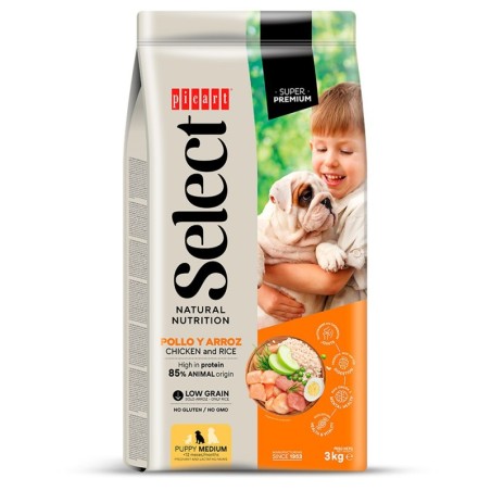 Ração para cão picart select puppy medium chicken and rice