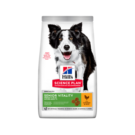 Ração para cão hill´s science plan canine mature adult 7+ senior vitality medium pollo