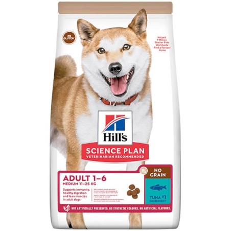 Ração para cão hill´s science plan canine adult medium no grain atún