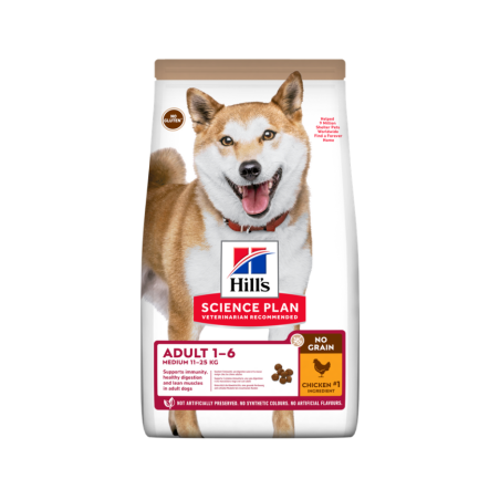 Ração para cão hill´s science plan canine adult medium no grain pollo