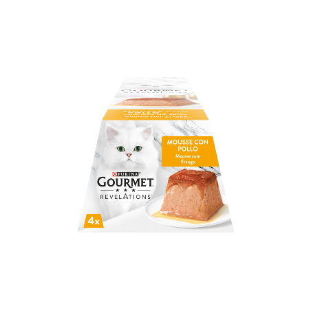 Comida húmida para gato purina gourmet revelations mousse frango e uma cascata de molho