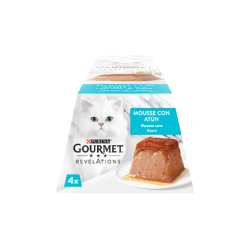 Comida húmida para gato purina gourmet revelations mousse atum e uma cascata de molho