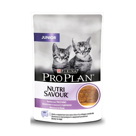 Comida húmida para gato purina pro plan cat junior nutrisavour with turkey terrine | wet (saqueta)