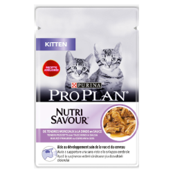 Comida húmida para gato purina pro plan cat kitten nutrisavour with turkey in gravy| wet (saqueta)