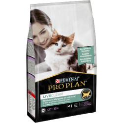 Ração para gato purina pro plan cat liveclear kitten turkey