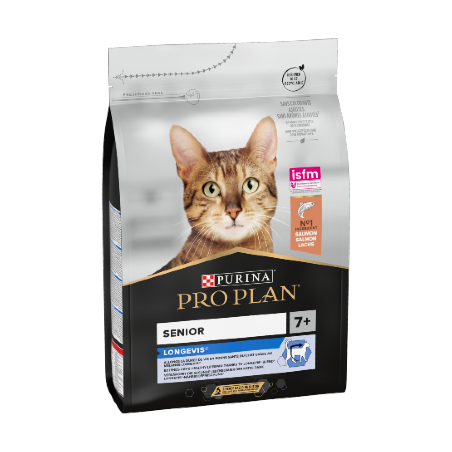 Ração para gato purina pro plan cat longevis original senior adult 7+ salmon