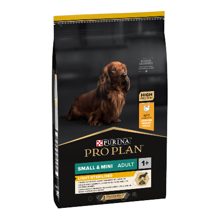 Ração para cão purina pro plan dog light/sterilised small & mini adult