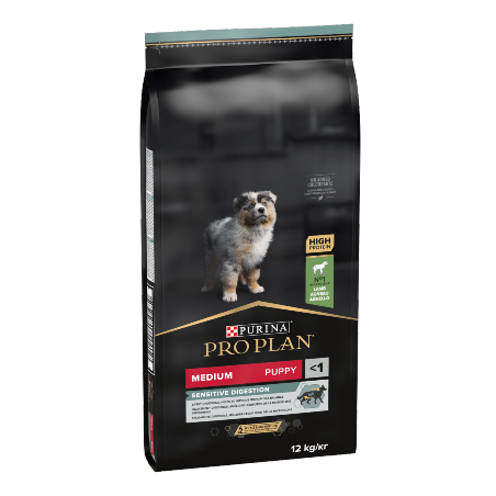 Ração para cão purina pro plan dog medium puppy sensitive digestion lamb