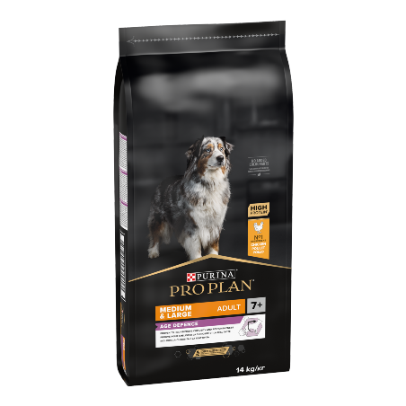 Ração para cão purina pro plan dog optiage medium & large adult 7+ chicken