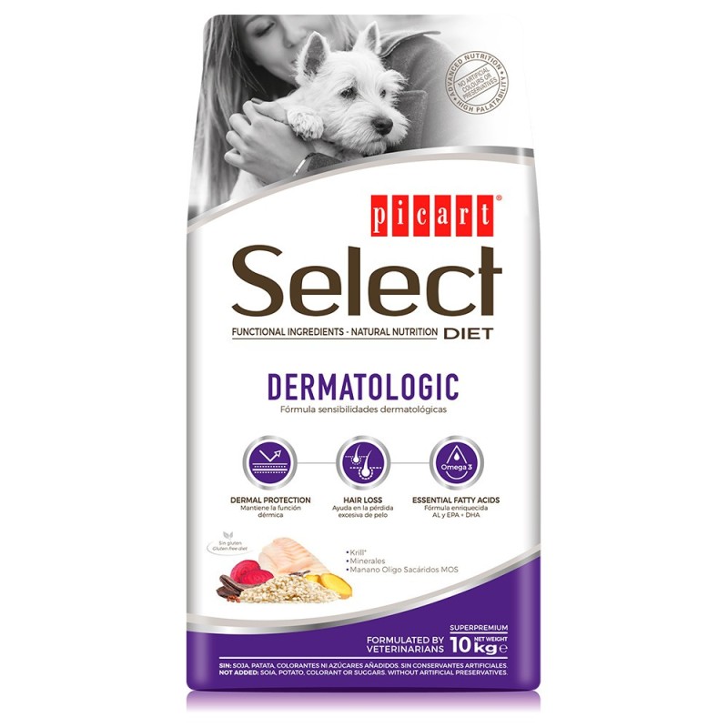 Ração para cão picart select veterinary diets skin & coat