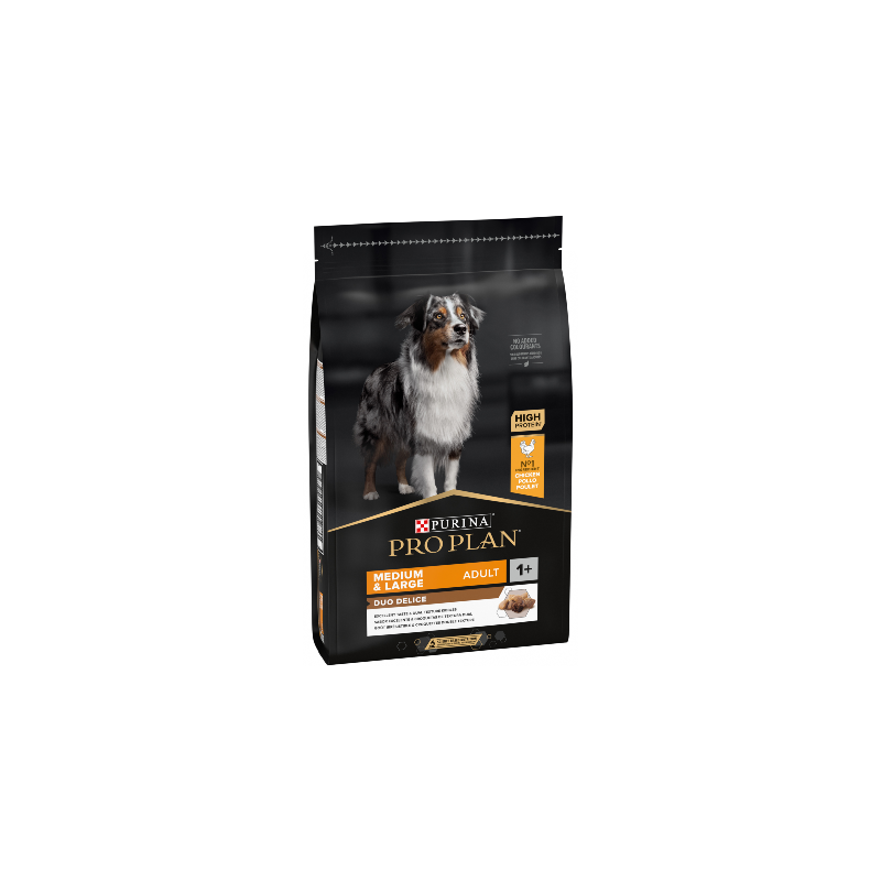 Ração para cão purina pro plan duo delice dog medium & large adult chicken