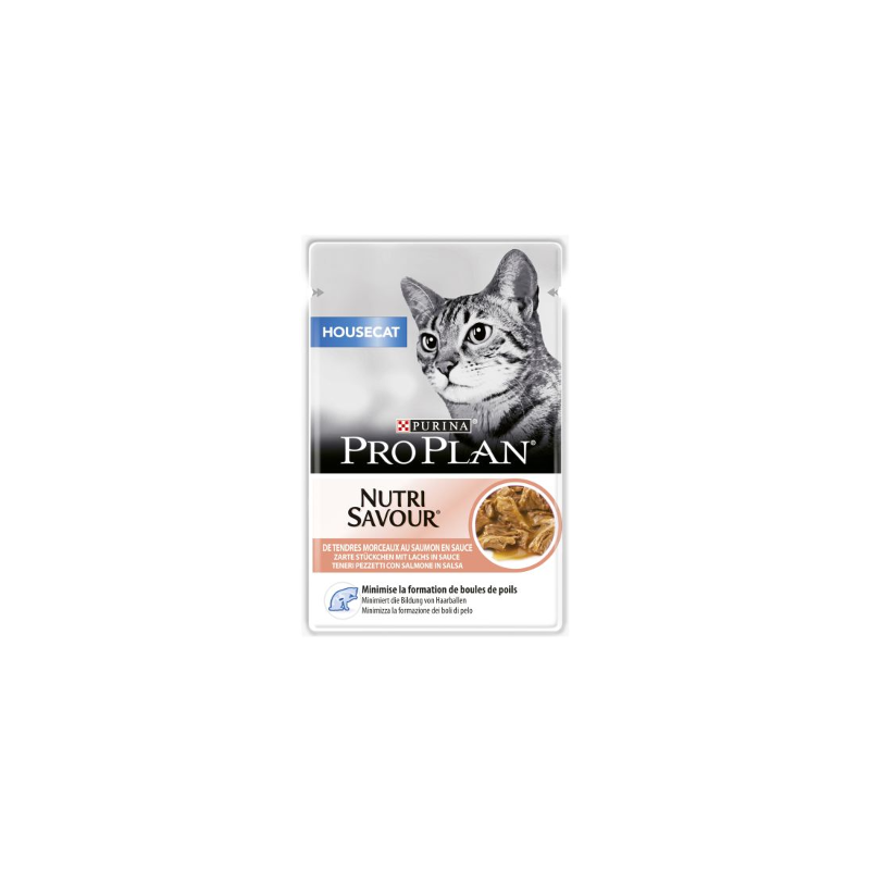 Comida húmida para gato purina pro plan housecat nutrisavour with salmon | wet (saqueta)