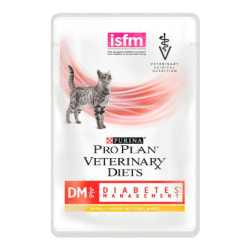 Comida húmida para gato purina pro plan vet diets feline dm - diabetes management | wet (saqueta)