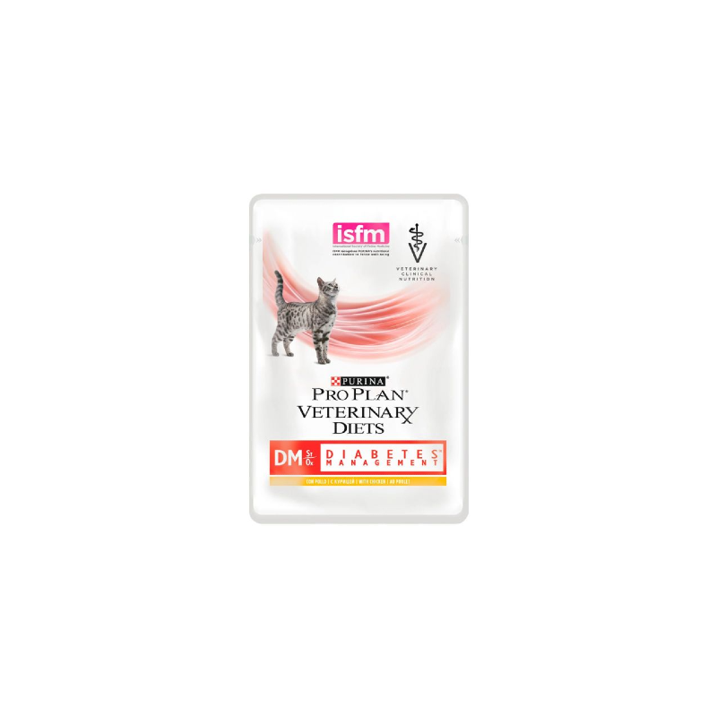 Comida húmida para gato purina pro plan vet diets feline dm - diabetes management | wet (saqueta)
